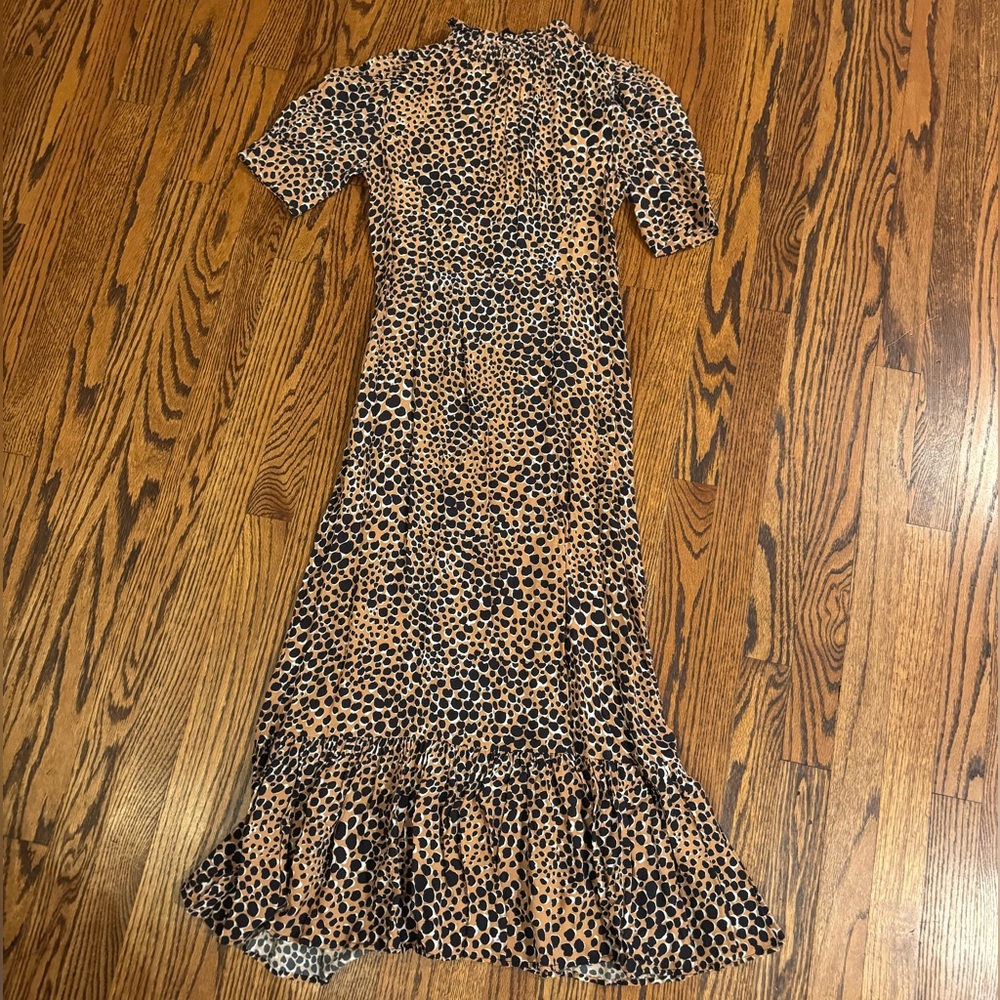 Sea New York Brown Leopard Print Midi Dress